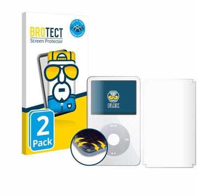 BROTECT - Screenprotector voor Apple iPod Classic Video (Voor+Achter) - Folie Beschermfolie transparant volledig dekking - 2 Stuks