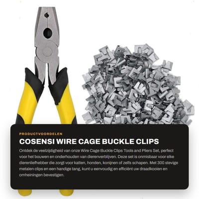 Dailygoods- Buckle Clips Set 300 Stuks - Dierencage Beugel - Metalen Clips - Pliers/Knijptang - Onderhoud Dierenverblijven - Duurzaam Materiaal - Dierkooien