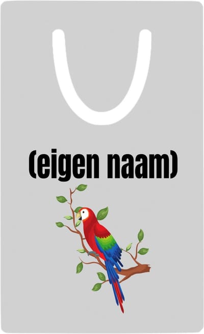Hacebo® - papegaai op een tak met eigen naam metalen boekenlegger - Papegaai - papegaai liefhebbers - iemand die houdt van papegaaien - verjaardag - cadeau - kado Bladwijzer boekenleggers - 7.6 cm x 5cm