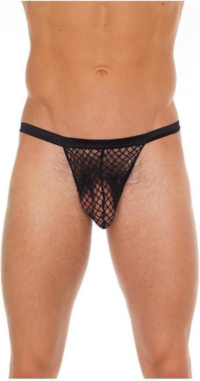 Amorable - Visnet String Voor Heren - Zwart