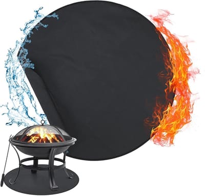 Brandwerende Mat - Vuurvaste Onderlegger - Buiten Koken - Drielaags Hittebestendig - 89 x 89 cm - Zwart