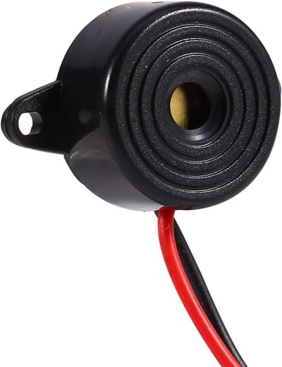 Elektronische Zoemer - Piëzo Zoemer Alarm - Continu waarschuwen - Geïntegreerde structuur - 100 mm kabel - Zwart