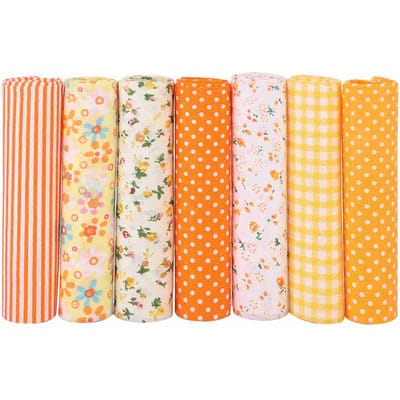 7 stuks   set 100 procent Katoen Batiks Naaiproject Stof voor DIY Portemonnee Kussensloop Type 1 beige