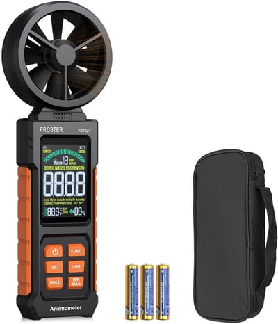 Draagbare Digitale Anemometer - Windsnelheidsmeter met Temperatuur en LCD