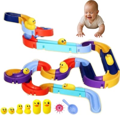 Velours Max® - Waterval Glijbaan Badspeelset - 48 Delige Waterbaan Met Eendjes - Badspeelgoed - Badspeelgoed Kinderen - Kinderspel - Waterglijbaan - Speelgoed - Baby - Baby Speelgoed - Baby Zwembad - Baby Bad - Baby Speelgoed 6 Maanden