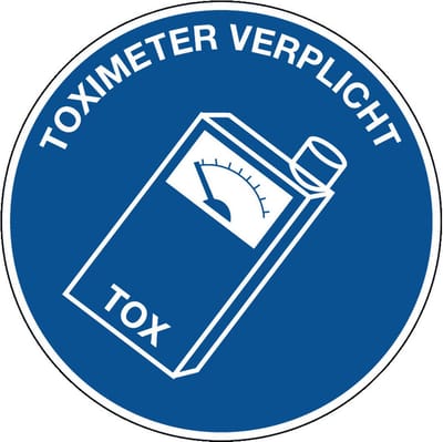 Toximeter verplicht sticker 150 mm