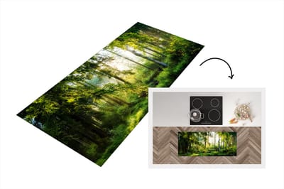 Keukenloper - Loper keuken - Bos - Zon - Bomen - 120x50 cm - Keukenloper vinyl
