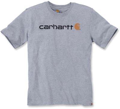 Carhartt Core Logo Heather Grey S-S T-Shirt Heren