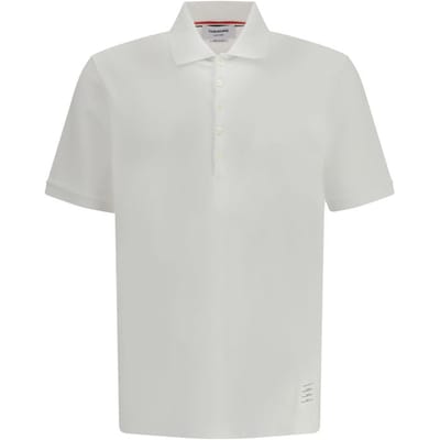 Thom Browne Witte Katoenen Polo Shirt