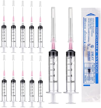Dailygoods- Spuitset 12-delig - Luer Lock Spuiten 2 ml - Stompe Canulespuit - Voor Medische Doeleinden - Kunst- en Knutselprojecten - Steriel en Nauwkeurig - Injectiespuit