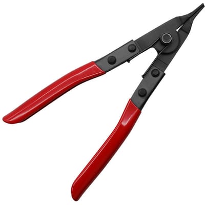 Pince à anneau de verrouillage à pointe coudée 9 pouces, antidérapante, légère, professionnelle, pour réparation, pince spéciale pour circlips, pince écarteuse rouge