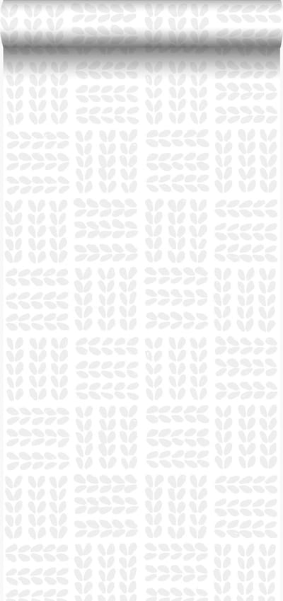 Origin Wallcoverings behang scandinavische blaadjes mat wit en licht warm grijs - 347500 - 53 cm x 10,05 m