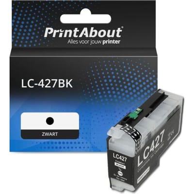 PrintAbout Inktcartridge LC-427BK Zwart geschikt voor Brother