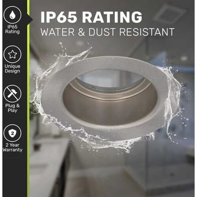 HOFTRONIC Set van 6 Rio - LED Inbouwspots - Armatuur - Diameter 85mm - GU10 Fitting incl. lamphouder - IP65 voor badkamer en buiten - Rond - RVS