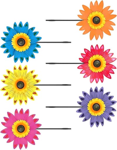 Bloemen Windmolentjes - Tuindecoratie Molen - Buiten Decoratie - Gereedschapsloze Installatie - 6 Stuks - Zonnebloem