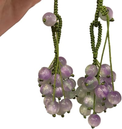 Set van 2 kristallen druivenhangers - kleurveranderend parel - voor sleutelhanger en decoratie - SnelShoppen