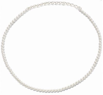 Parel Ketting- Ivoor- 6 mm- Allergievrij- 50 cm-Stretch synthetische - Charme Bijoux