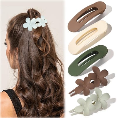 Dailygoods- Haarklemmen 5 Stuks - Platte Haarclips - Stijlvol Design - Antislip - Voor Alle Haartypes - Ideaal Voor Dagelijks Gebruik