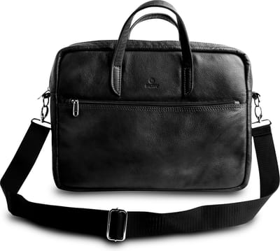 Baltan Leren Aktetas - Laptoptas - 15,6 inch - Zwart - 43 x 35 x 4,5 CM