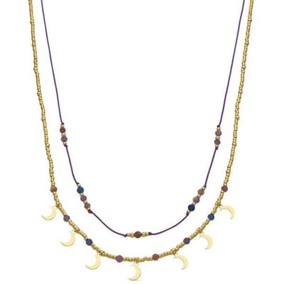 Luxenter Sterling Zilver 925 en 18k goud afwerking Veelkleurig Kristal ketting - Kapac
