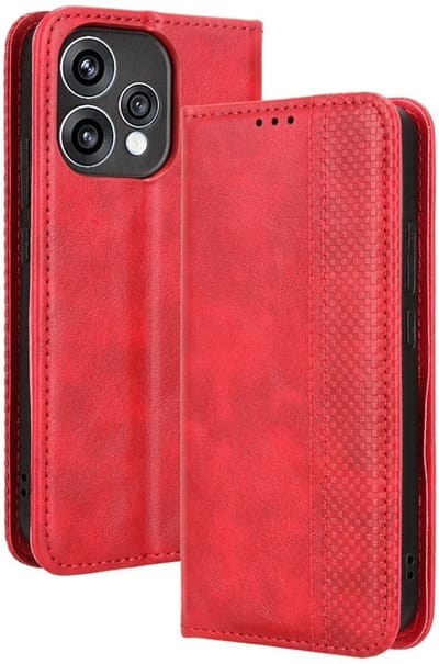 Coverup Hoesje - Geschikt voor OPPO Reno15 Hoesje - Coverup Vintage Style Book Case - Rood