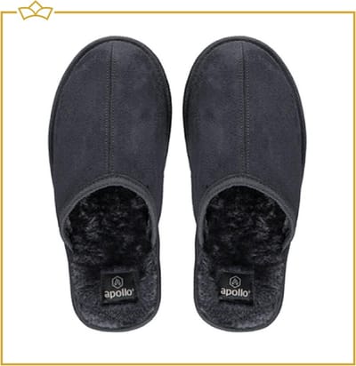 ATTREZZO® Sloffen - Grijs - maat 37-38 - pantoffels - Altijd warme voeten!