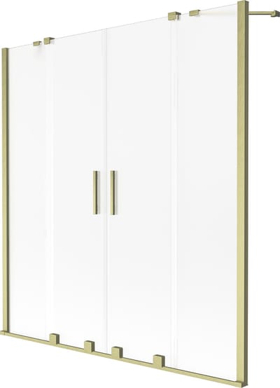 Mexen Velar Duo badwand scherm met 2-delige schuifdeuren 140 x 150 , mat, geborsteld goud - 896-140-000-32-55