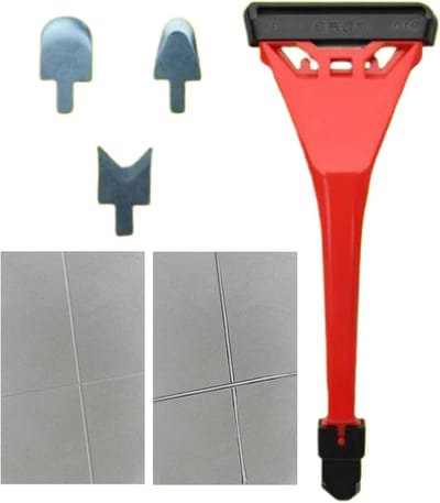 Voegensnijder - Kitverwijderaar Tegelgereedschap - Voegen Reinigen - 9-in-1 Multifunctioneel - 21 cm Handvat - Grijs