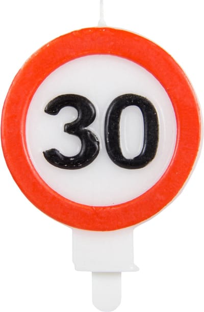 Folat - Kaars 30 Jaar Verkeersbord