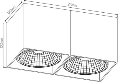 BOX-2L vierkant wit incl. 2x AR111 12,4W 2700K