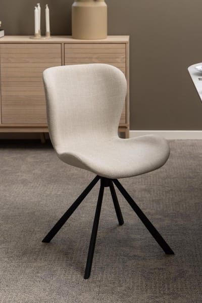 Eetkamerstoel Beige Draaibaar - Stof & Textiel - 47x53x81cm - Eetkamerstoel Zaria - Giga Living - Set van 2