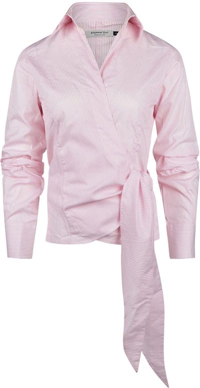 Steppin' Out Wikkel Blouse Julia Streep Roze - Maat S - Heren