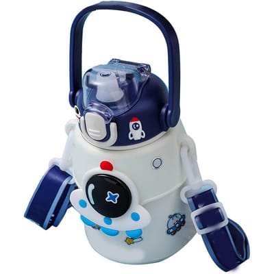 Geïsoleerde Big Belly Waterfles 316 Roestvrij Staal Astronaut Patroon Draagbare Thermosbeker 850ml