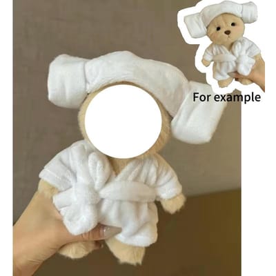 Hoge Kwaliteit Handgemaakt Gewrichtsstaart Beer Pluche Speelgoed Kleding Verwisselen Vervangende Jurk voor Pop Kleding Verjaardag voor Kinderen Verjaardagscadeau cloth only no bear white