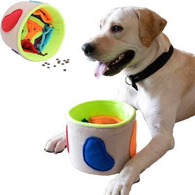 Snuffelmat Hond - Voedsel Puzzel - Mentale Stimulatie - Stimuleert Natuurlijke Vaardigheden - 20x20x16 cm - Regenboog