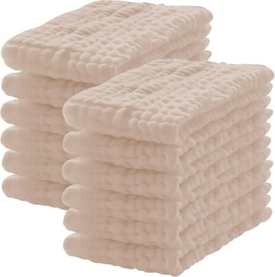 12x Grote Mousseline Spuugdoeken 50x20 cm - 100% Katoen Extra Zacht en Absorberend