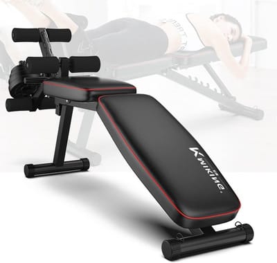 Inklapbare Halterbank - Verstelbare Trainingsbank - Krachttraining Thuis - Met Beenstrekker en -buiger - 110 cm - Zwart