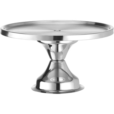 HENDI Taartplateau op voet - rvs - 32,2 cm diameter, 17,5 cm hoog - zilver - horecapresentatie