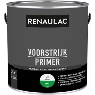 Renaulac Primer - Muur En Plafond - Mat Wit - 2,5l