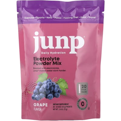 JUNP Hydratatie, Elektrolyten Poedermix, Druif, 20 Sachets, 3,6g (0,13 oz) Elk
