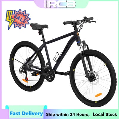 RCB GK2 Mountainbike voor volwassenen vanaf 12 jaar, 26 inch, 21 versnellingen, aluminium frame, voorvering, schijfremmen, maximaal draaggewicht 150 kg, 85% voorgemonteerd