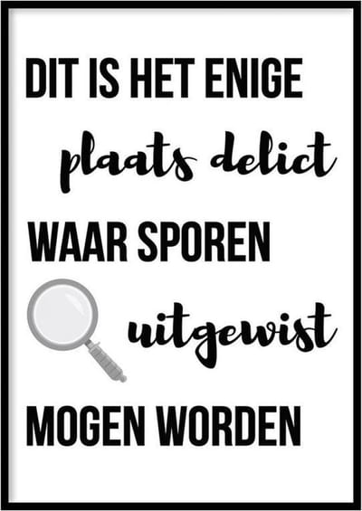 WC Poster Plaats Delict - Grappige Wc Poster - 30x40 cm Met Fotolijst - WALLLL