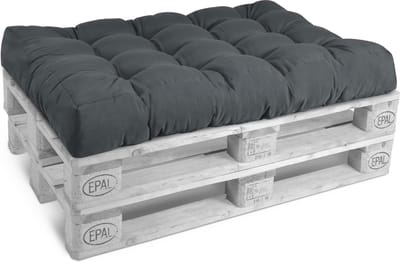 Beautissu Style – Palletkussen Zitkussen Graphiet Grijs 120x80 cm voor Palletbank – Matraskussen Kwaliteit