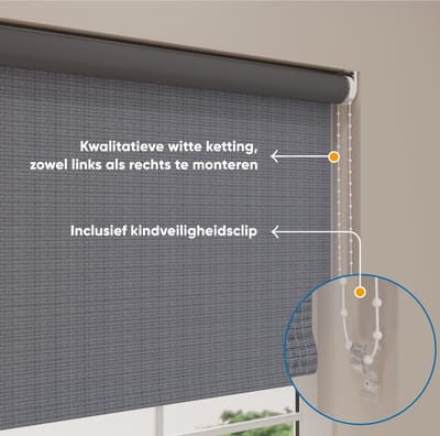 Rolgordijn Easy Blended - Verduisterend - Steel Grey - 40 x 190