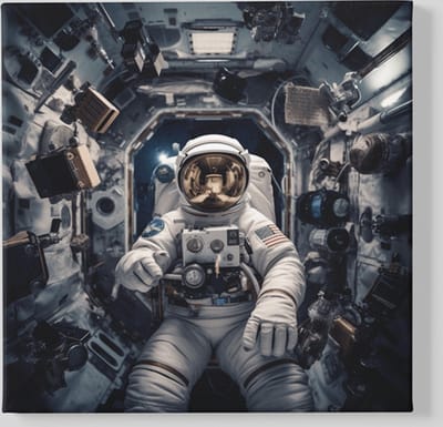 Vierkant Canvas Schilderij - Astronaut - 40x40x2 cm