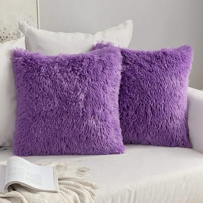 Allecto - Faux Fur Kussenhoezen - Luxe Decoratie - Paars - Zachte Kussens - Perfect voor Woonkamer en Slaapkamer