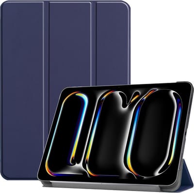 Coverup Tablethoes geschikt voor iPad Pro 13 (2024/2025) Hoesje - Tri-Fold Book Case met Wake/Sleep - Blauw