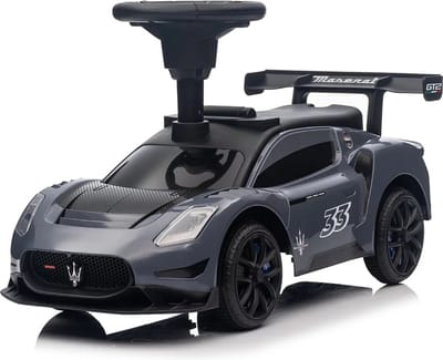 Maserati GT2 Loopauto 1 tot 3 jaar – Officieel Gelicentieerde Luxe Loopwagen met Opbergbox – Babyauto met Anti-kantel Systeem & Ergonomisch Design – Grijs