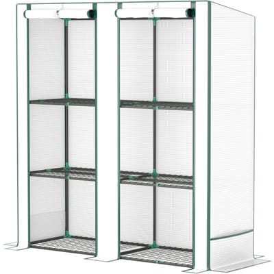 4goodz Foliekas Loopkas met 3 Planken - 48x144x152 cm - Wit