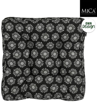 Mica Decorations Kumara Matraskussen - 47 x 47 x 7 cm - Zwart